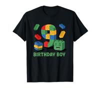 Birthday Boy Building Blocks Brick Theme Party 9th Birthday T-Shirt