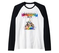 Birthday Boy Lets Celebrate Sea Turtle With Sunglasses & Hat Raglan Baseball Tee