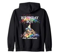 Birthday Boy Lets Celebrate Sea Turtle With Sunglasses & Hat Zip Hoodie