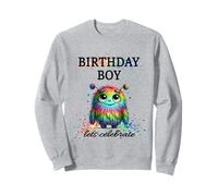Birthday Boy Lets Celebrate Silly Rainbow Monster & Confetti Sweatshirt