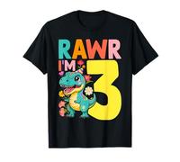 Birthday Boy Rawr I'm 3rd Dinosaur T- Rex T-Shirt