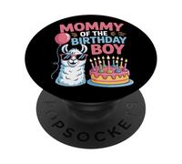 Birthday Boy's Mommy Llama Balloon Candle Cake PopSockets Adhesive PopGrip
