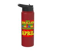 Birthday Bricks Block Builder April Bday Party Gift for Boys Stainless Steel Insulated Water Bottle