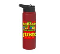 Birthday Bricks Block Builder June Bday Party Gift for Boys Stainless Steel Insulated Water Bottle