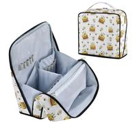Birthday Cake Bee White Makeup Bag Toiletry Bag for Women