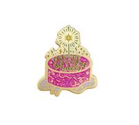 Birthday Cake Brooch for Women Cute Bling Magic Pink Cake Enamel Happee Birthdae Harry Letter Lapel Pins Clip Sweater Scarves Hat Dress Badges Pins Fashion Accessories Birthday Party Jewelry