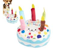 Birthday Cake Dog Toy - Stuffed Squeaky Chew Toys For Small And Medium Dogs, Interactive Plush Teething And Enrichment Toy | Ideal For Playtime, Training, Pet Mental Stimulation
