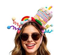 Birthday Cake Headband for Women Twistable Headwear