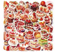 Birthday Cake Stickers 50PCS Cake Theme Stickers Waterproof Stickers for Decoration Planner Phone Case Scrapbook Coffee Journals Decoration
