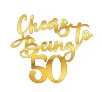 Birthday Cake Topper Acrylic Cheers to Being 3mm Thick and Classy- 6" & 5.06" (GOLD MIRROR)