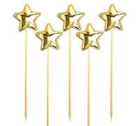 Birthday Cake Topper For, Glitter Stars Cake Decorations | 5X Star Cupcake Picks | Cupcake Pentagram Decor Stake Baking Food Decor Deliver Blessings