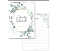 BIRTHDAY CALENDAR independent of the year DIN A4 | With the annual birthday calendar no birthday will be forgotten | Calendar without year | Birthday calendar perpetual