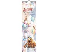 Birthday Calendar Magical Forest Friends: Everlasting Wall Calendar 9.5 x 33 cm - Striped Calendar for Birthdays & Anniversaries - Calendar for Home, Office & as a Gift