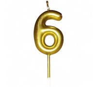 Birthday Candle for Cake, Birthday Number Candles, Gold Color Glitter Birthday Candles Cake Topper Decoration for Birthday Anniversary Wedding Party Graduation Party (6)