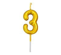 Birthday Candle for Cake, Birthday Number Candles, Gold Color Glitter Birthday Candles Cake Topper Decoration for Birthday Anniversary Wedding Party Graduation Party (3)