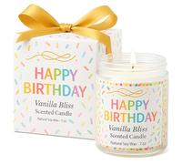 Birthday Candle Gift Box for Women Friends - Lavender Scented Soy Wax 200g with Candy Sprinkles & Gold Ribbon, Unique Birthday Gifts for Her, Bestie, Sister, Mum, Colleague