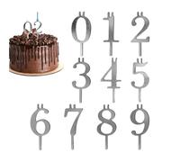 Birthday Candle Holder - Number Cake Topper, Reusable Decor | Polished Metal Celebration Ornament Series Style, Stylish Event Presentation Accessory for Home Parties Adults Kids Baking Festive