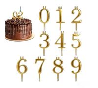 Birthday Candle Holders - 10x8cm Stainless Steel Reusable 10 Pieces 0-9 Metal Cake Decorations with Numbers | Digital Birthday Cake Topper for Family, Birthday Cake Decorations