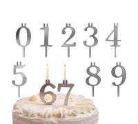 Birthday Candle Holders - Stainless Steel Reusable Number Topper Set, Stable Cake Decoration, Metal Digits Display, Party Baking Accessory | Number Candle Holders,for Family Events Home Celebrations