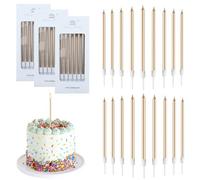 Birthday Candles,18 Pcs Cake Candles, Birthday Cake Candles for Cupcake or Cakes, 5.3 Inch Champagne Gold Candles for Birthday Cake, Wedding, Party or Celebrate Anniversary