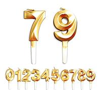 Birthday Candles, 79th/97th/7th/9th Birthday Cake Candles, Cake Decoration for Birthday Party Wedding Anniversary Graduation Party Supplies (Gold, Number 7&9)