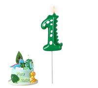 Birthday Candles, Dinosaur Number 1 Candles, Dinosaur Birthday Candle, Happy Birthday Candle, Dinosaurs Party Decorations, for Dinosaurs Theme Birthday Party, Green Theme Cake, Bakery Decoration