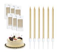 Birthday Candles for Cakes Gold Birthday Cake Candles Boxed Gifts 36 pcs Candles with Holders Birthday Sparklers for Party Wedding Anniversary Decoration (Champagne)