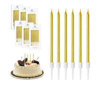 Birthday Candles for Cakes Gold Birthday Cake Candles Boxed Gifts 36 pcs Gold Candles Birthday Cake with Holders Birthday Candles Sparklers for Party Wedding Anniversary Decoration