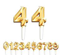 Birthday Candles, Gold Number 44th/4th Birthday Cake Candles, Cake Decoration for Birthday Party Wedding Anniversary Graduation Party Supplies (Gold, Number 4&4)