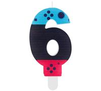 Birthday Candles Level UP Number,Game Controller Gamepad Birthday Candles,Video Game 6th Birthday Candle Controller Themed Kids Boy Bday Party Supplies Decorations