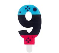 Birthday Candles Level UP Number,Game Controller Gamepad Birthday Candles,Video Game 9th Birthday Candle Controller Themed Kids Boy Bday Party Supplies Decorations