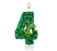 Birthday Candles Number 4 Candle, Dinosaur Birthday Candles, Green 4th Birthday Cake Candles Dinosaur Cake Decorations for Dinosaur Birthday Party Decorations Supplies Favors