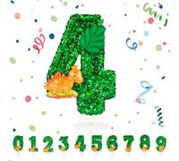 Birthday Candles Numbers, Dinosaur Birthday Candles 4, Number Shaped Candle, 3D Cake Decoration, Cake Decoration for Birthday Party, Weddings, Company Parties, Anniversaries, Birthday Candle Number