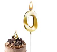 Birthday Candles Numbers for Cakes - Gold Birthday Candles | 3D Diamond Shape Cake Candles Number 0 to 9 Cake Topper Candles | Cake Decoration for Birthday Party, Anniversaries, Birthday Candle