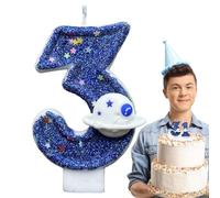 Birthday Candles Numbers - Space Theme Cake Topper Candles Colourful Astronaut Rocket Design Children Adults Celebrations Fun Decorative Cake Candles Birthdays, Anniversaries, Milestone Event