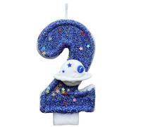 Birthday Candles Numbers - Space Theme Cake Topper Candles Colourful Astronaut Rocket Design Children Adults Celebrations Fun Decorative Cake Candles Birthdays, Anniversaries, Milestone Event