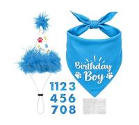 Birthday Cap - Number Cap Adjustable | Dog Bandanes,Reusable Small Medium Large Bandana Cap with Number Banner Photo Booth Party Decorations