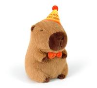 Birthday Capybara Plush, Kawaii Stuffed Animals Toys Soft Plushie Dolls Pillow for Kids Boys Girls (12in)