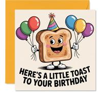 Birthday Card - A Little Toast To You - Happy Birthday Card for Family from Colleague Friends, 145mm A Little Toast To You Bday Greeting Cards