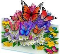 Birthday Card Butterfly,Butterflies in Nature Pop Up Card - 3D Butterfly Card for Wife, Girlfriend & Mother (Birthday, Get Well, Thank You, Anniversary)