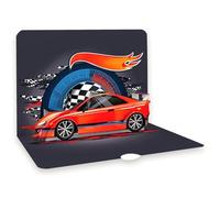 Birthday Card - Fast Racing Car | Large Pop-Up Card (17.5 x 12 x 5) - With Envelope - Pull-Out Insert Sheet for Writing On