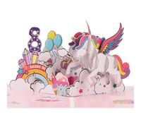 Birthday card for 8 year old girl, 3D Unicorn Pop-Up Birthday Card for Granddaughter, Daughter, Niece, Girls with Envelope & Notecard