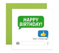 Birthday Card for Adults - Text Message Thumbs Up - Hilarious Card for Friends, Siblings, Colleagues, Mum, Dad, Parents, Brother, Sister, Middle Aged - Oldies Jokes