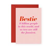 Birthday Card for BFF - 'Bestie Funny' - Gifts for Gifts for Best Friend, Sister, Sis, Colleague, Partner, Childhood Friend, Gals - Out of All People - Comes with Fun Stickers
