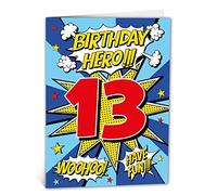 Birthday Card for Boy - Superhero Comic Book Style | Made in the UK (Age 13)