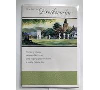 Birthday Card for Brother-in-Law - Cricket Match Countryside Design - 13x19cm - Printed Verse - Quality Finish