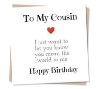 Birthday Card for Cousin, Female, Her, Male, Him - Sincere Message