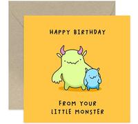 Birthday Card for Daddy from Child - Happy Birthday From Your Little Monster Birthday Card for Mummy - Gift from Young Children - Cute Card | Blank Inside