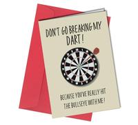 Birthday Card for Darts Fan - Anniversary Card for Boyfriend funny - Valentines Card for Partner - Dartboard - Birthday Card for Husband - Dont Go Breaking my Dart #134