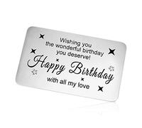 Birthday Card for Daughter Son from Mum Dad Metal Wallet Insert Card Gifts Sweet 16 Gift Happy Birthday Gift Bday Gift for Mom Dad Friend Birthday Gifts 21st Birthday Gift Sweet Sixteen Birthday Gift